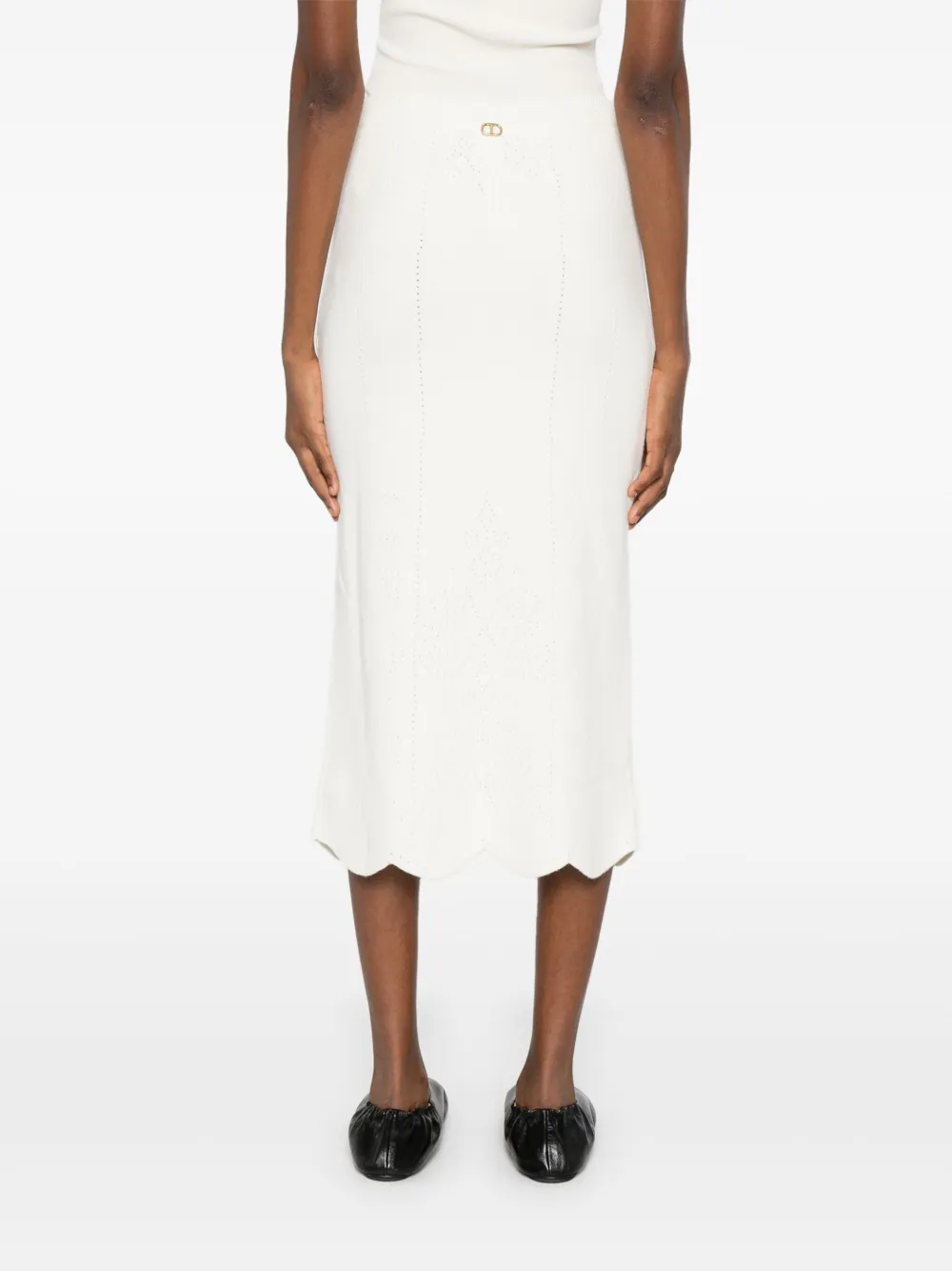 TWINSET Gewelfde kokerrok Zwart