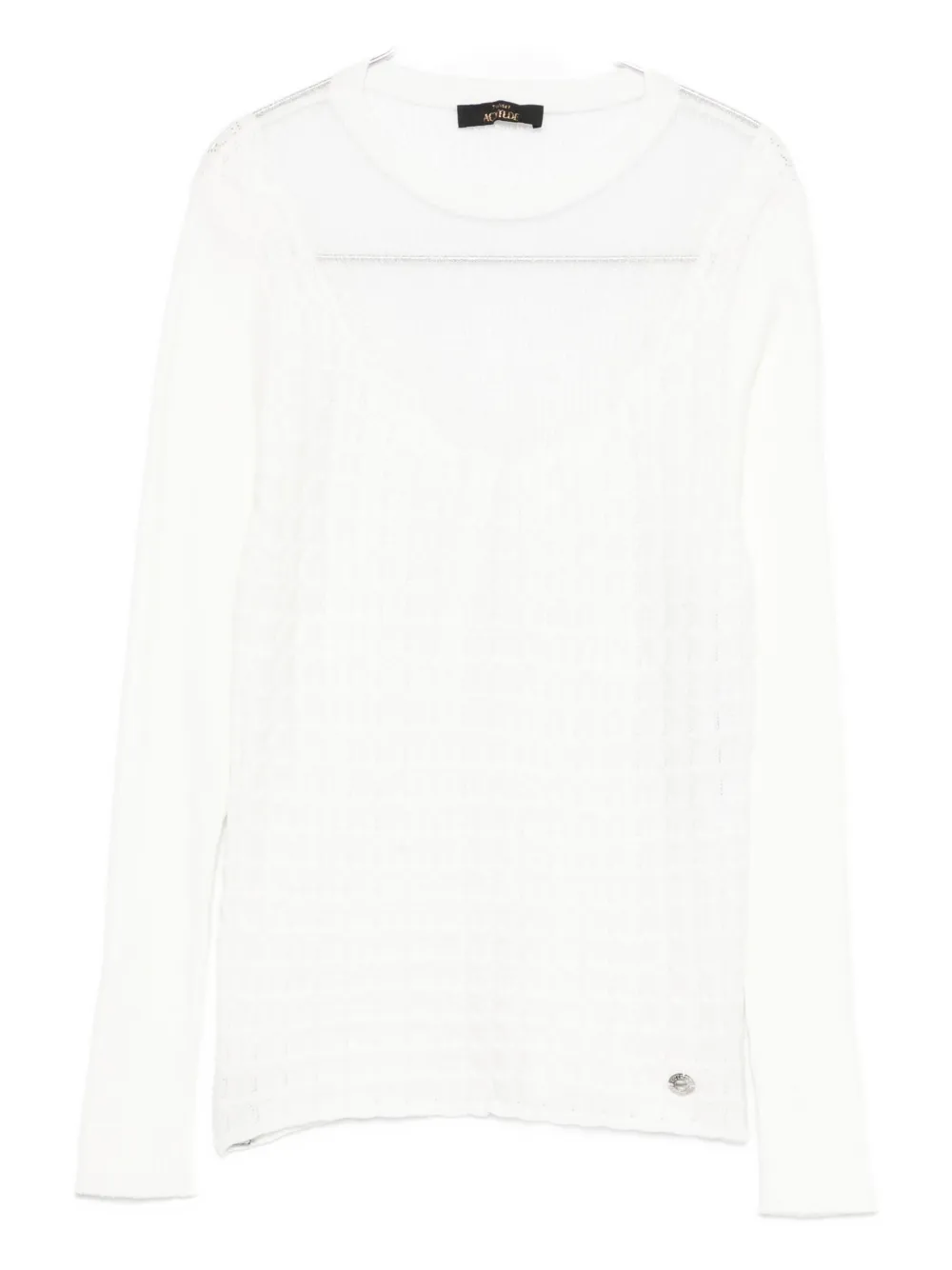 Twinset Round-neck Long-sleeve Top In White