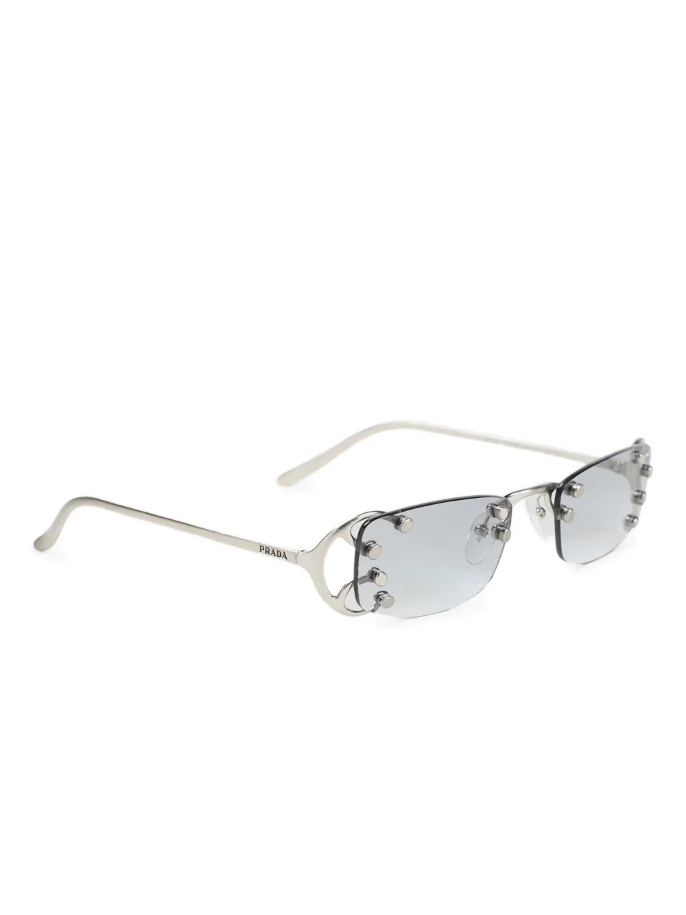 Prada Eyewear studded rectangle sunglasses - Zilver