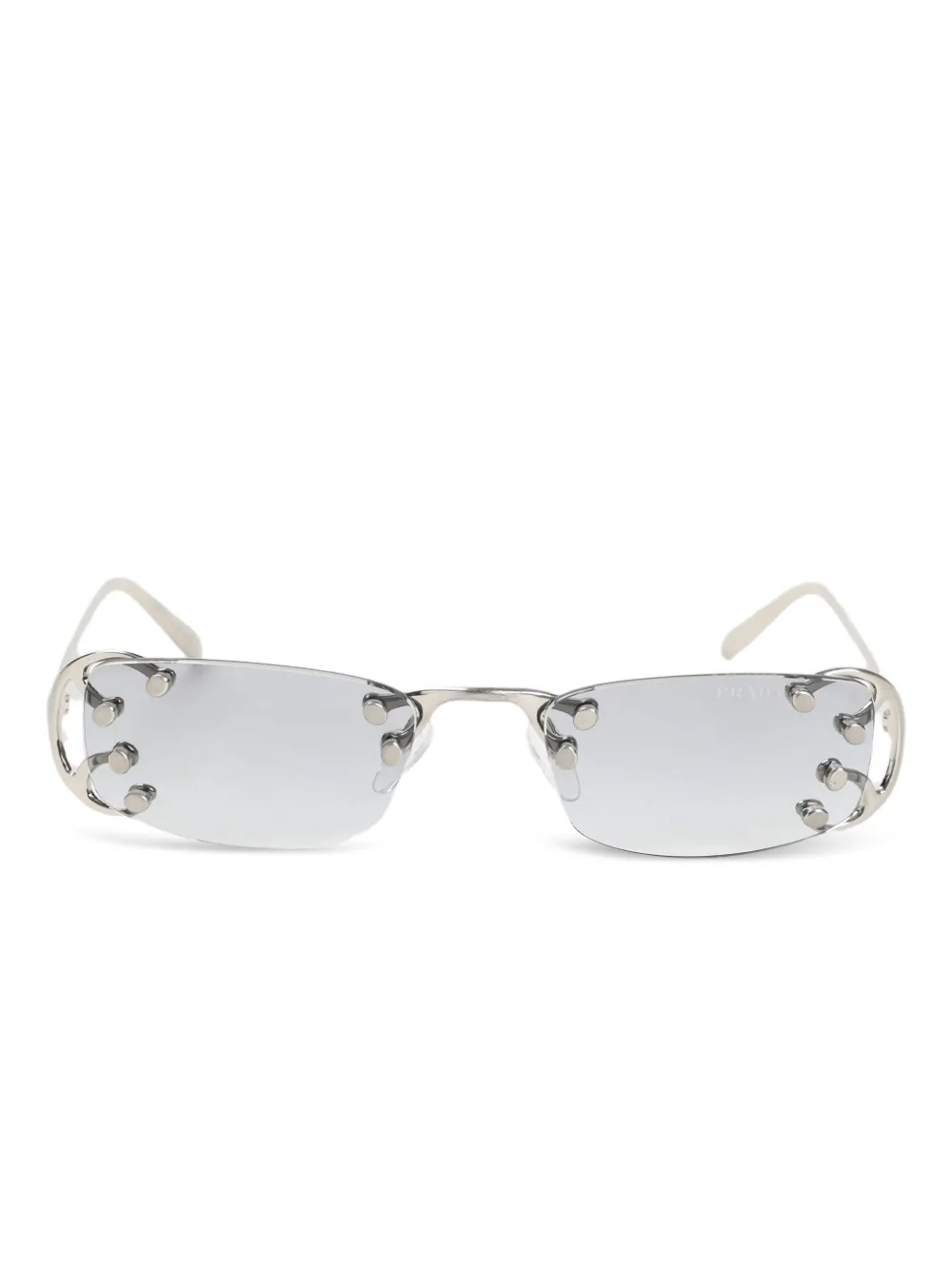 Prada Eyewear studded rectangle sunglasses | Silver | Image 1