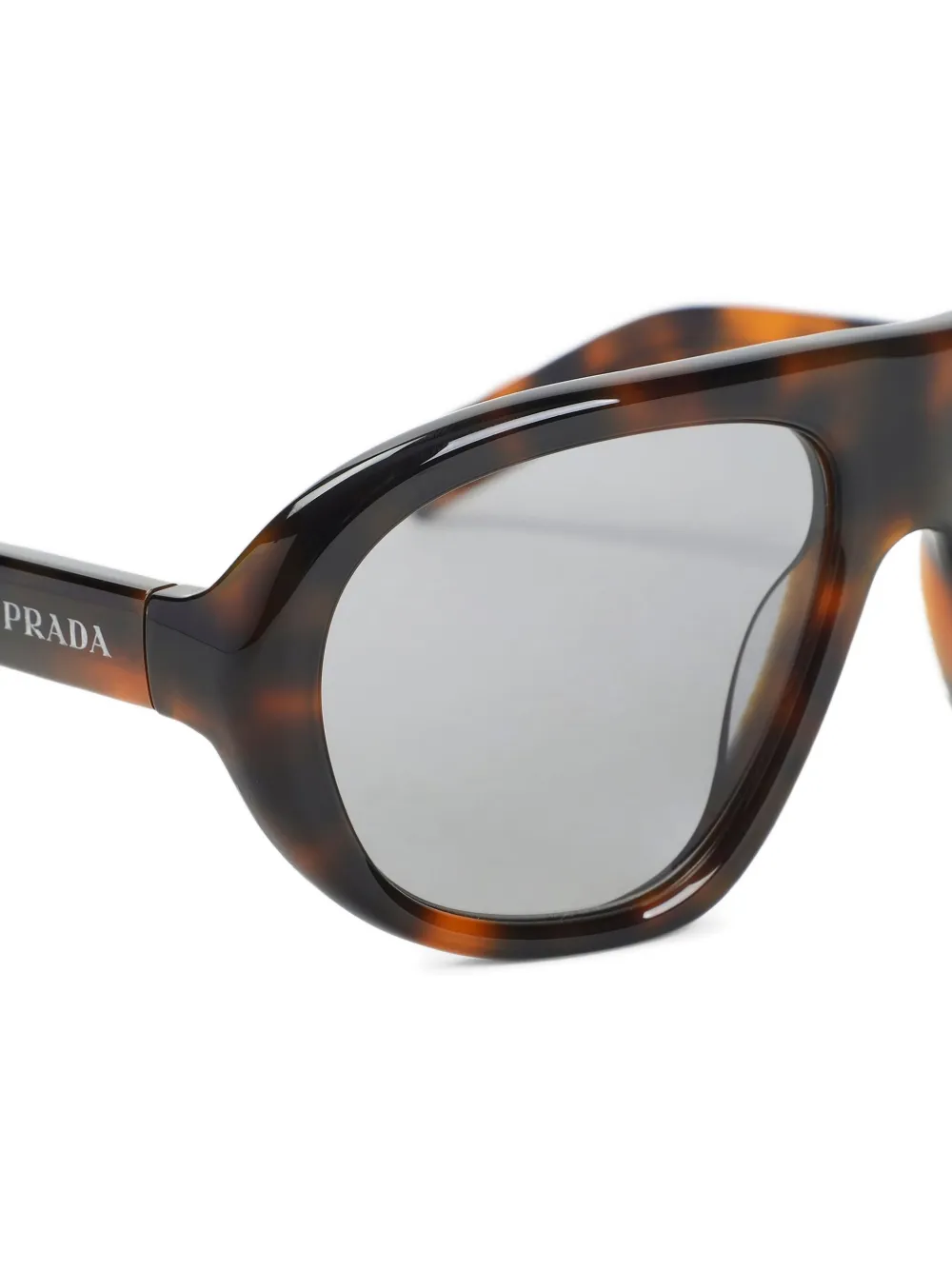 Prada Eyewear Acetate zonnebril met geometrisch montuur Bruin