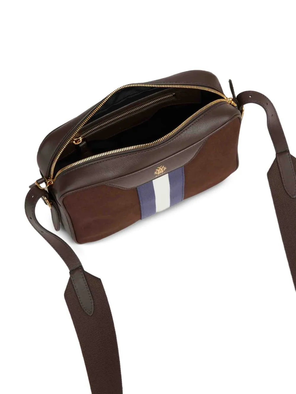 Bally Gestreepte schoudertas met logodetail Bruin