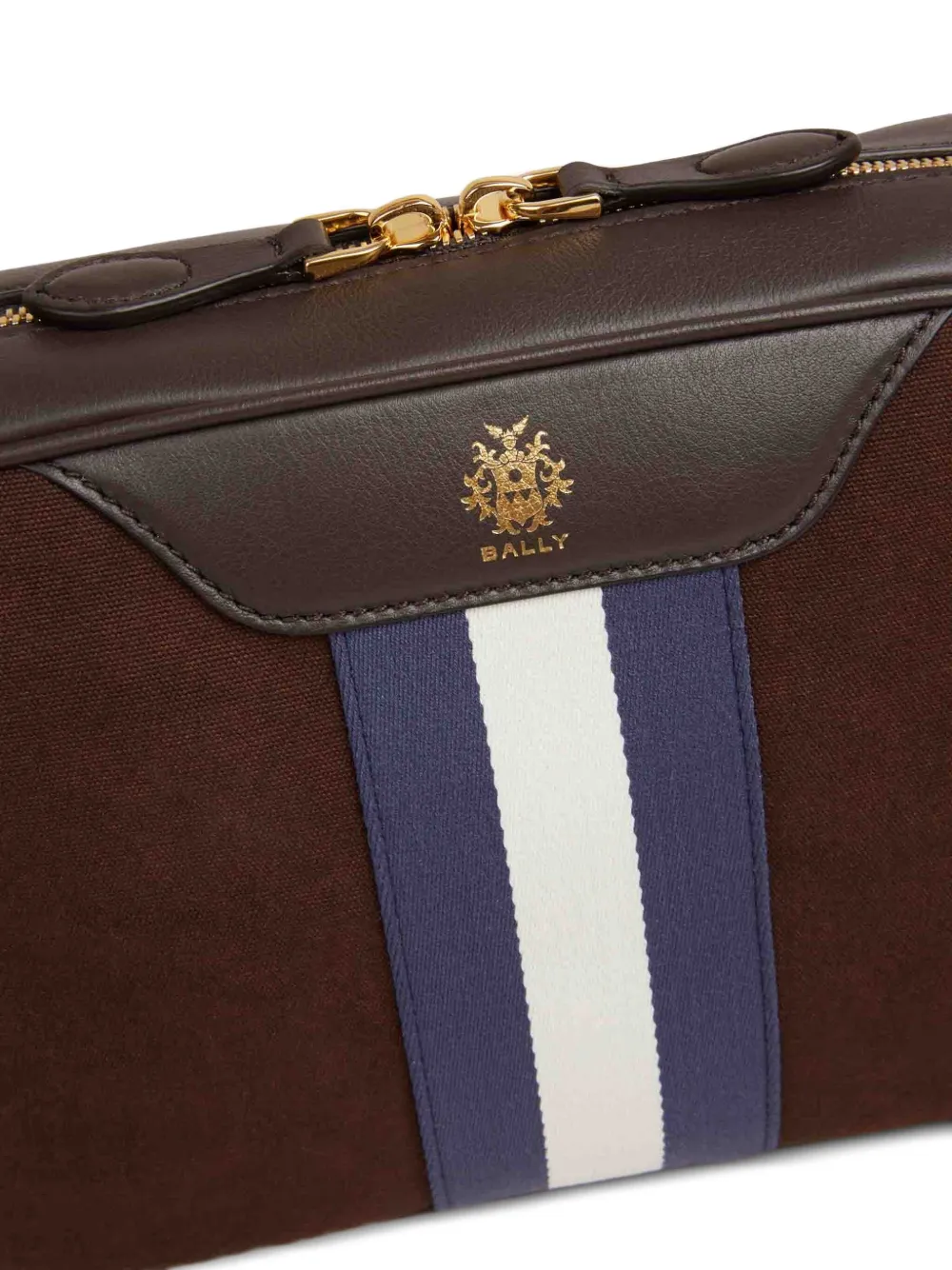 Bally Gestreepte schoudertas met logodetail Bruin