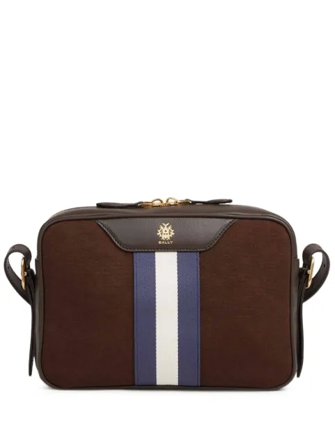 Bally logo detail striped shoulder bag