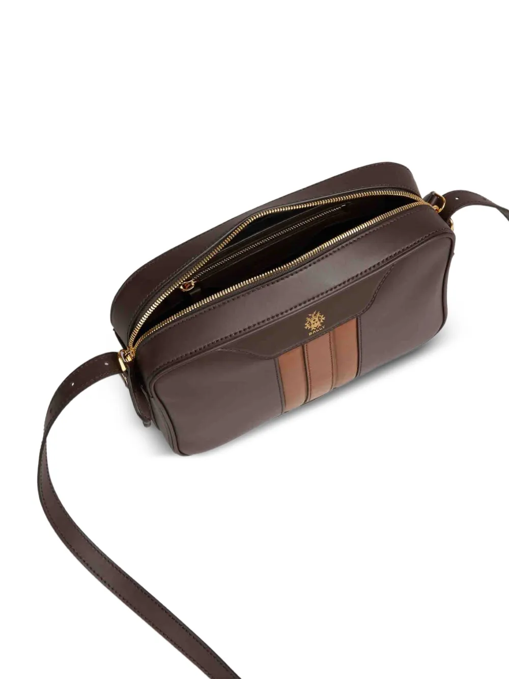 Bally Leren schoudertas Bruin