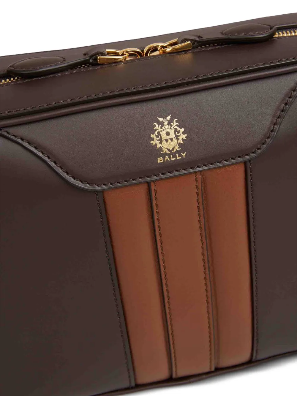 Bally Leren schoudertas Bruin