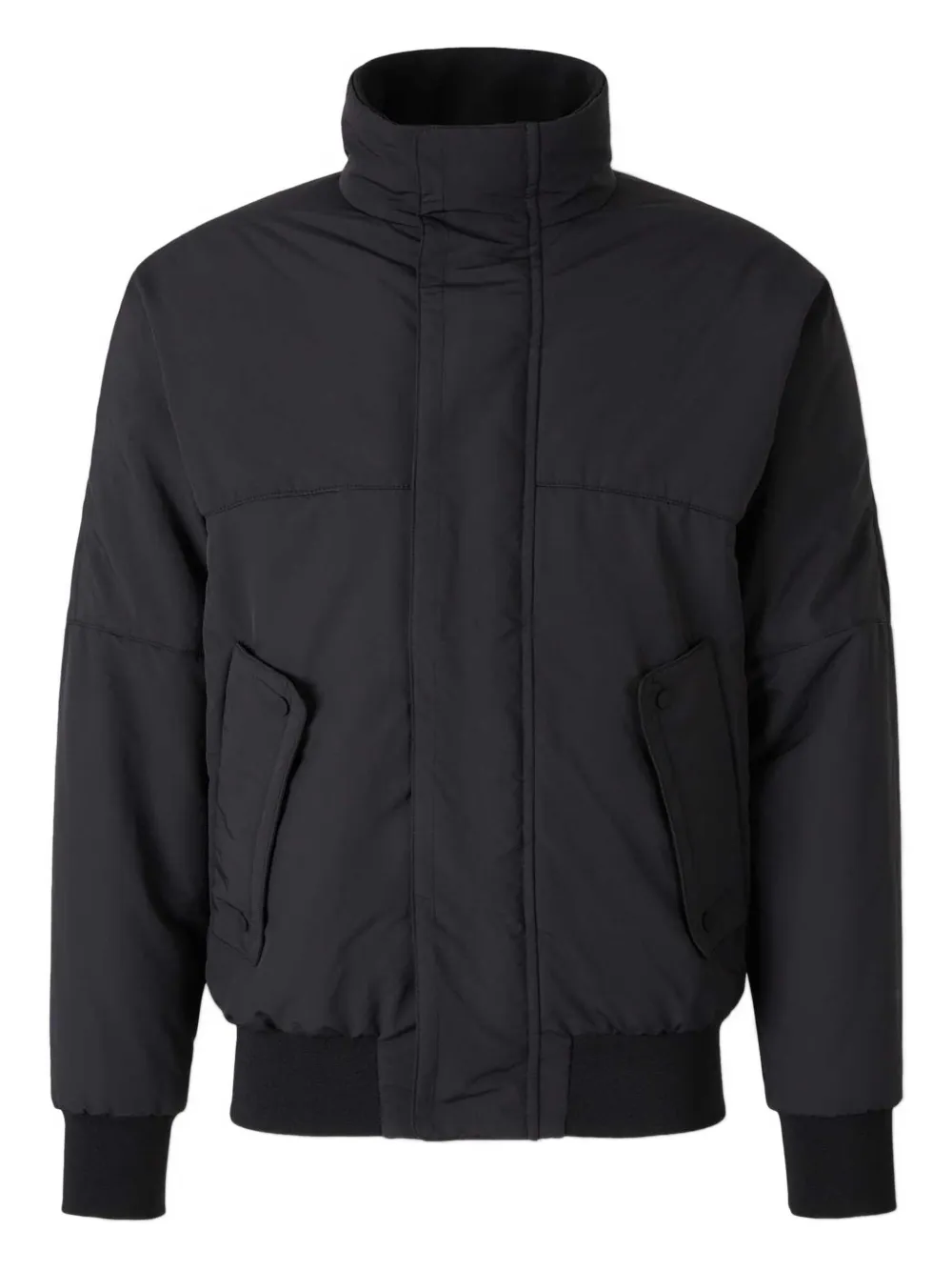 Laminar high collar long coat | Black | Image 1
