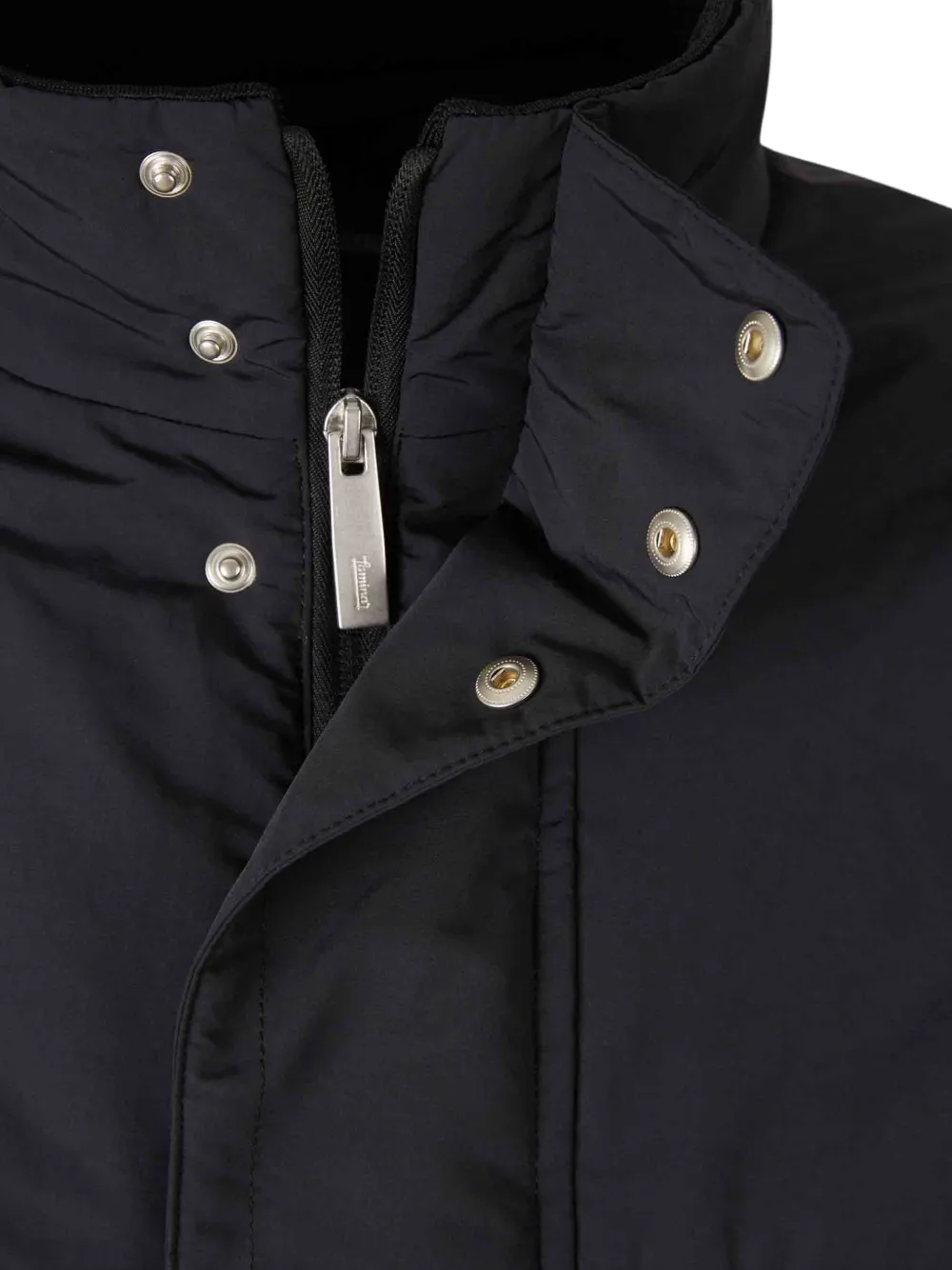  Herno High Collar Long Coat - Black 