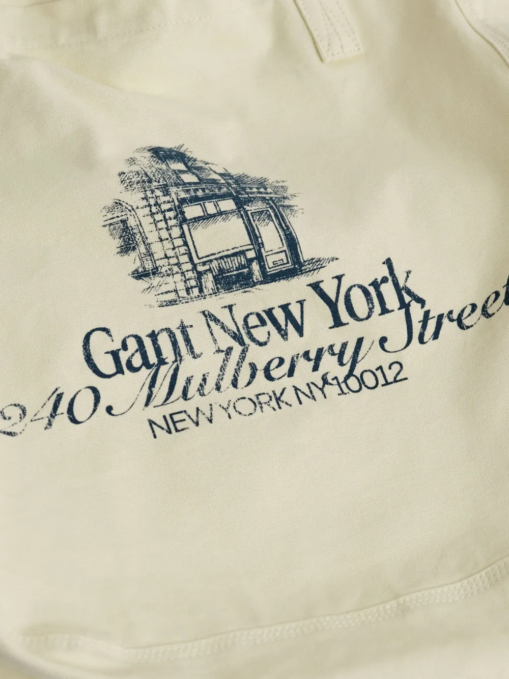 Gant 240 Mulberry Street Printed Tote Bag In Neutral