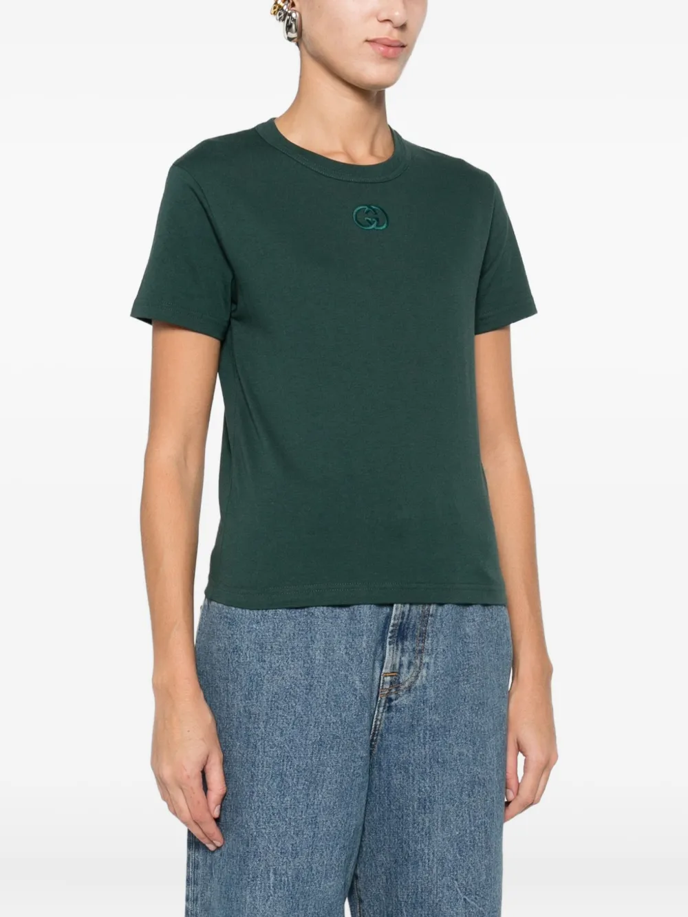 Gucci T-shirt met GG-logo Groen