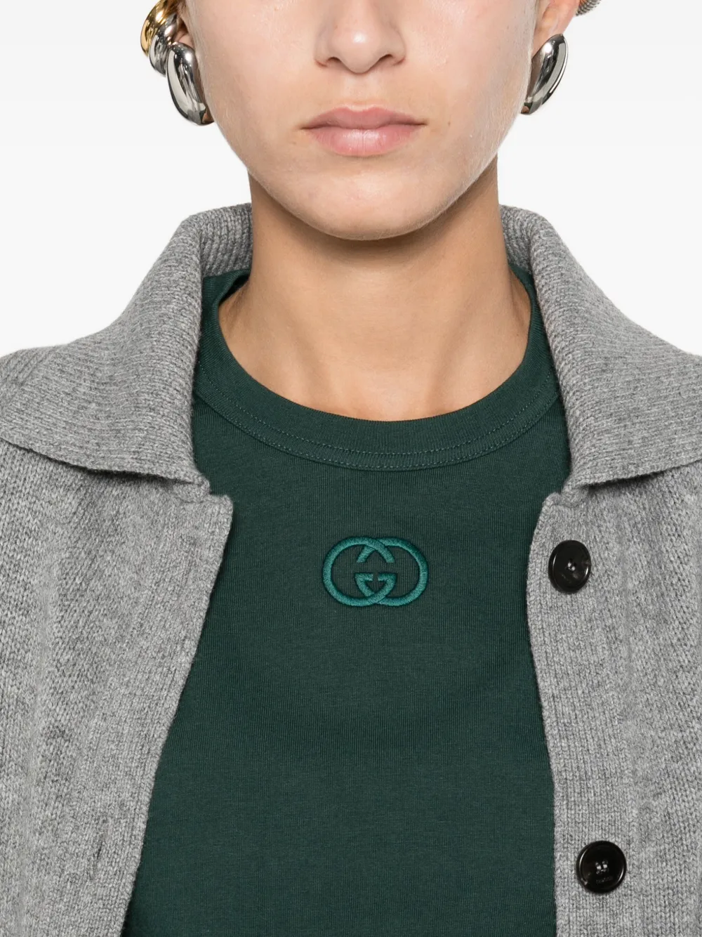 Gucci T-shirt met GG-logo Groen