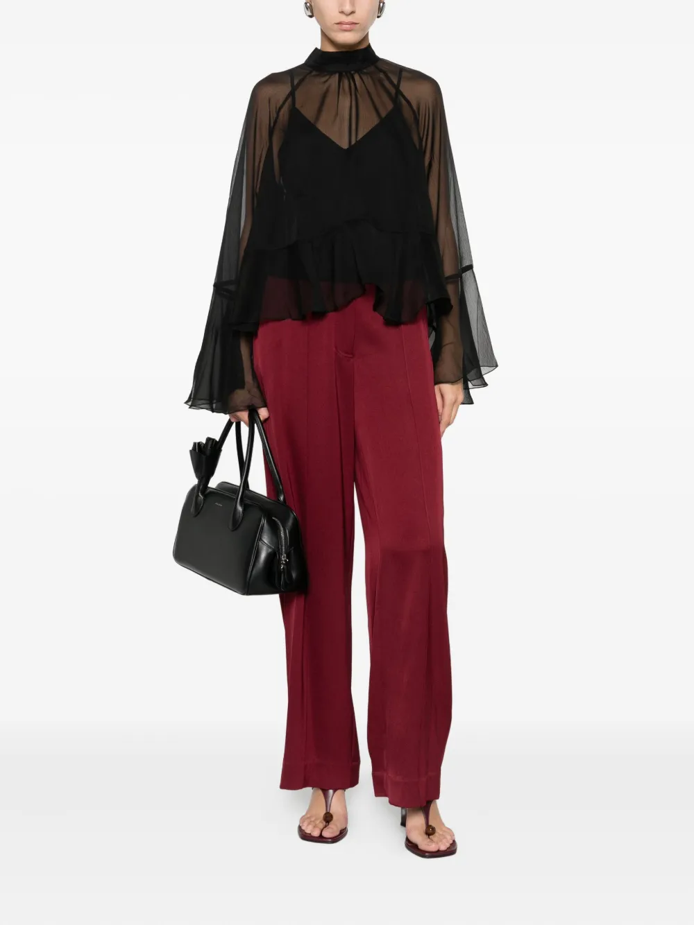 TWINSET Top met hoge hals - Zwart