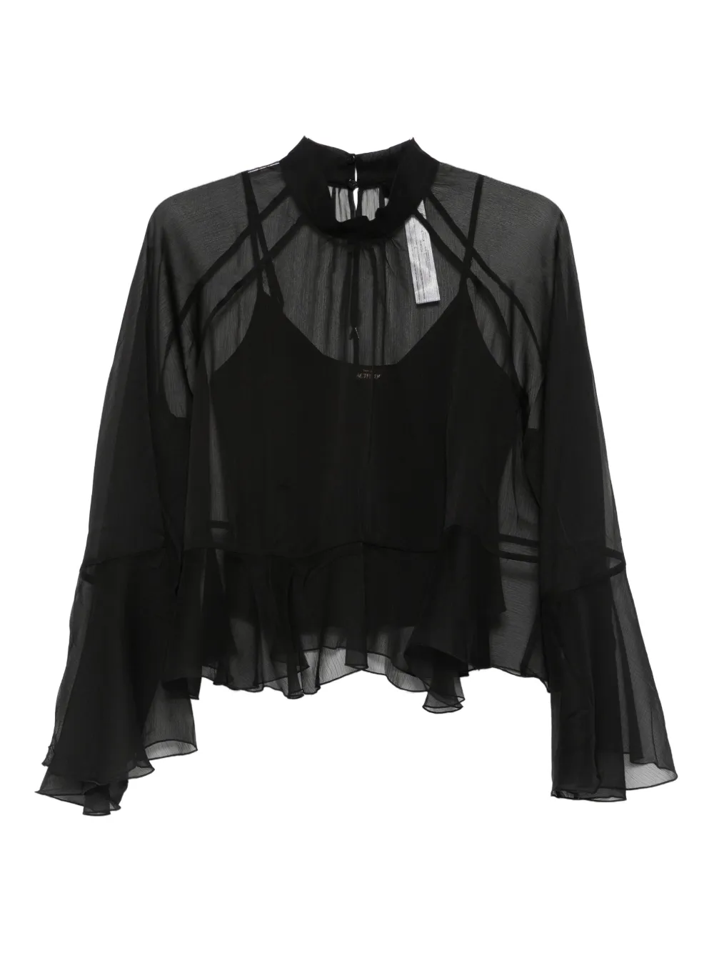 TWINSET ruffled high-neck top | Black | Image 1