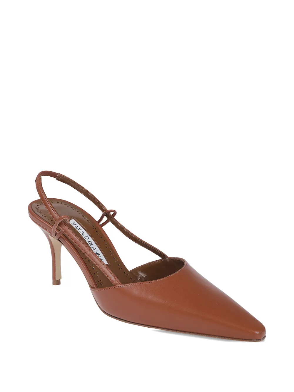 Manolo Blahnik 70mm Slingback Pointed-toe Pumps In Brown