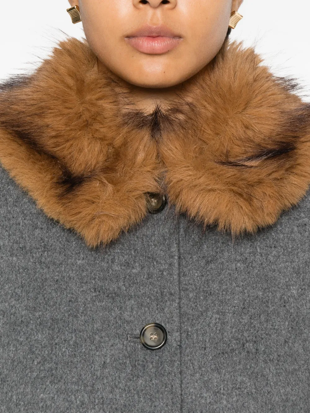 Ba&sh Talling Button-fastening Coat In Gray