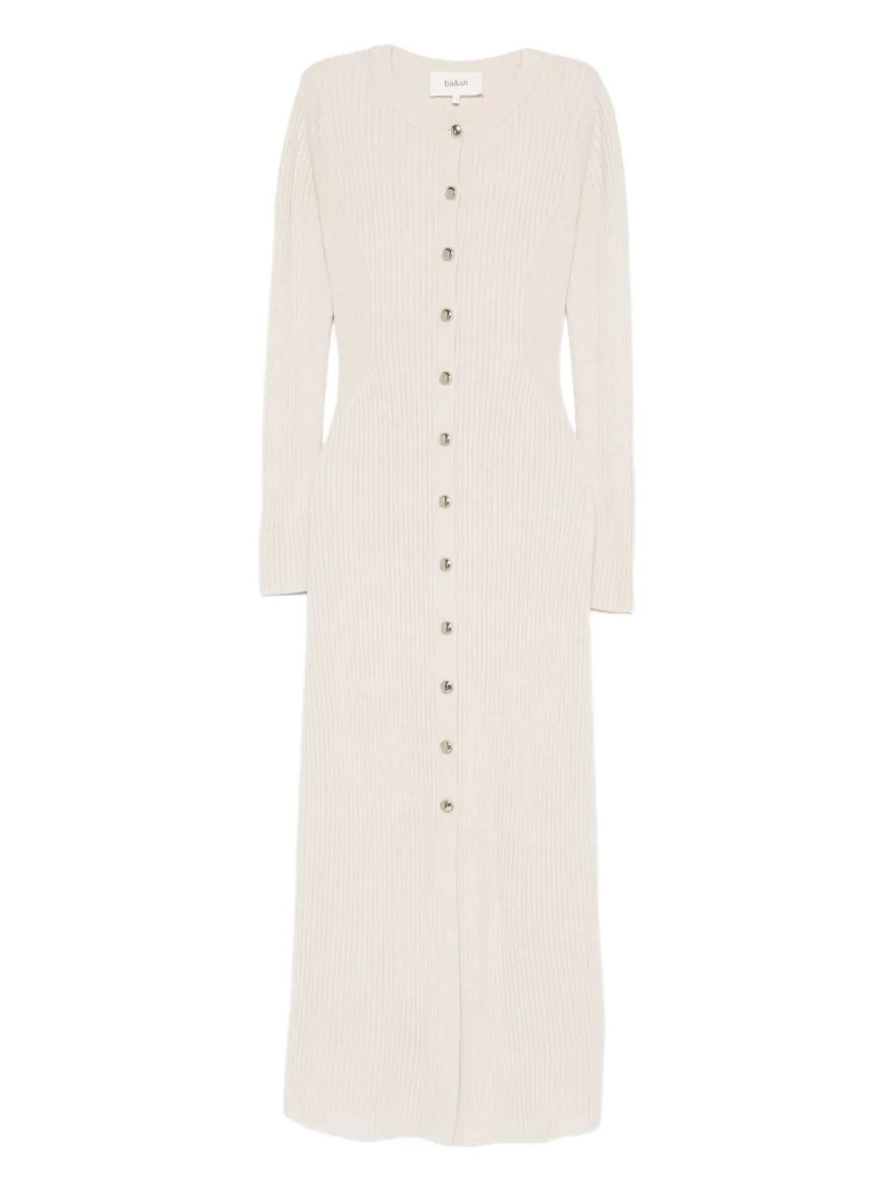 Ba&Sh Anisa button-up ribbed maxi dress | Neutrals | Image 1