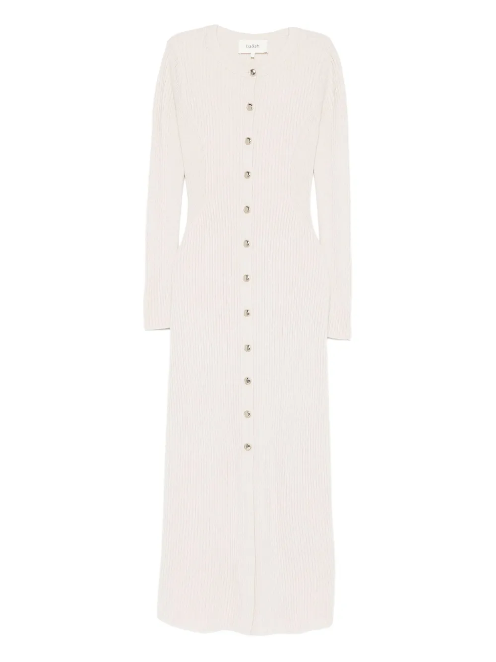 Ba&Sh Anisa button-up ribbed maxi dress | Neutrals | Image 1