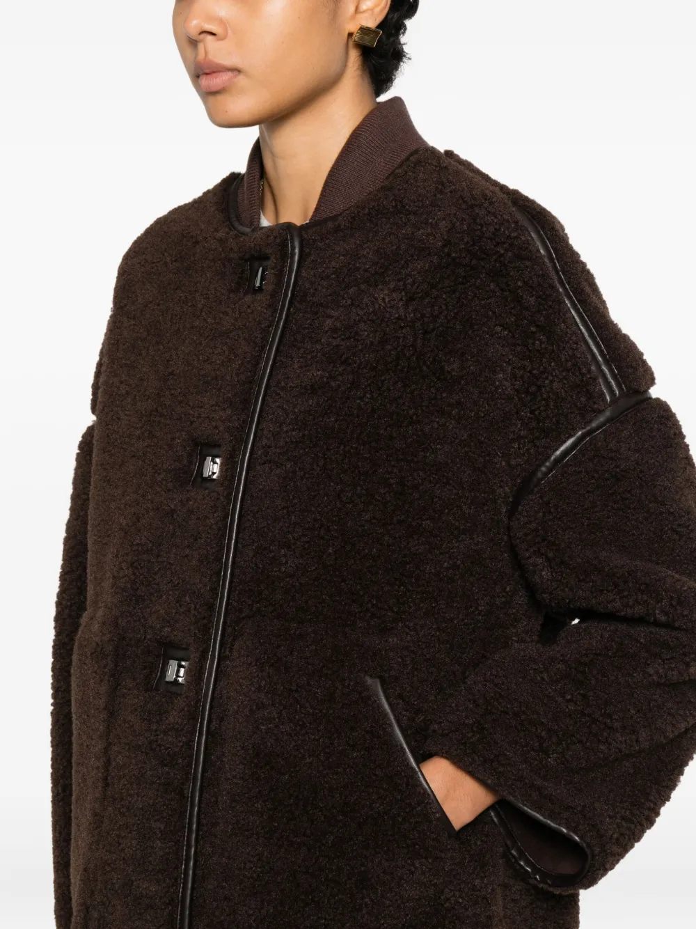 Ba&sh Millie Button-fastening Coat In Brown