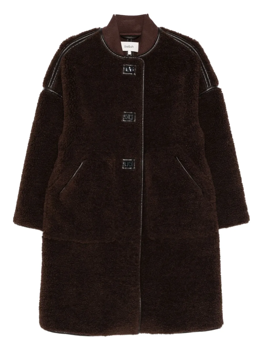 Ba&sh Millie Button-fastening Coat In Brown