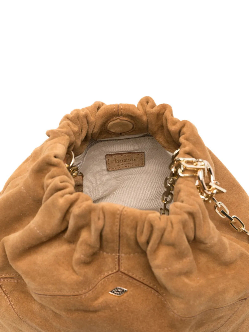 Ba&sh Mini June Suede Tote Bag In Neutral