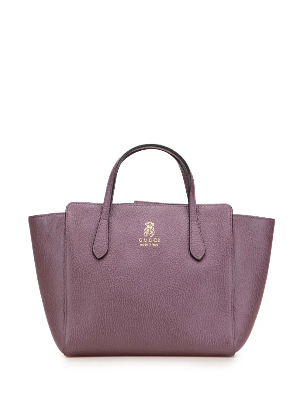 Pre-owned Gucci 2016-2025 Mini Leather Swing Handbag In Purple