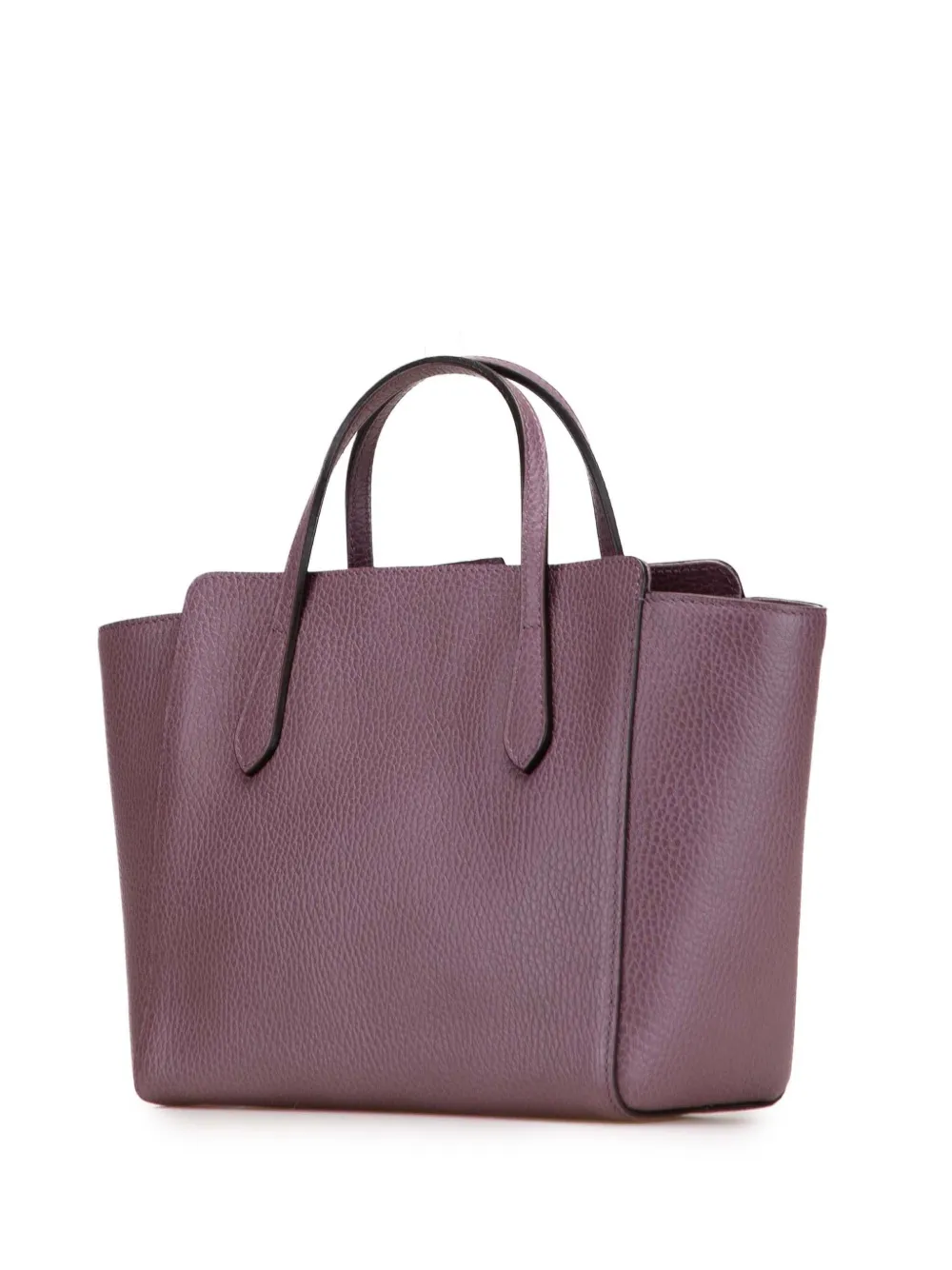 Pre-owned Gucci 2016-2025 Mini Leather Swing Handbag In Purple