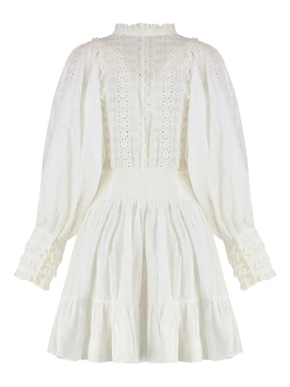 ByTiMo eyelet ruffled mini dress - Wit