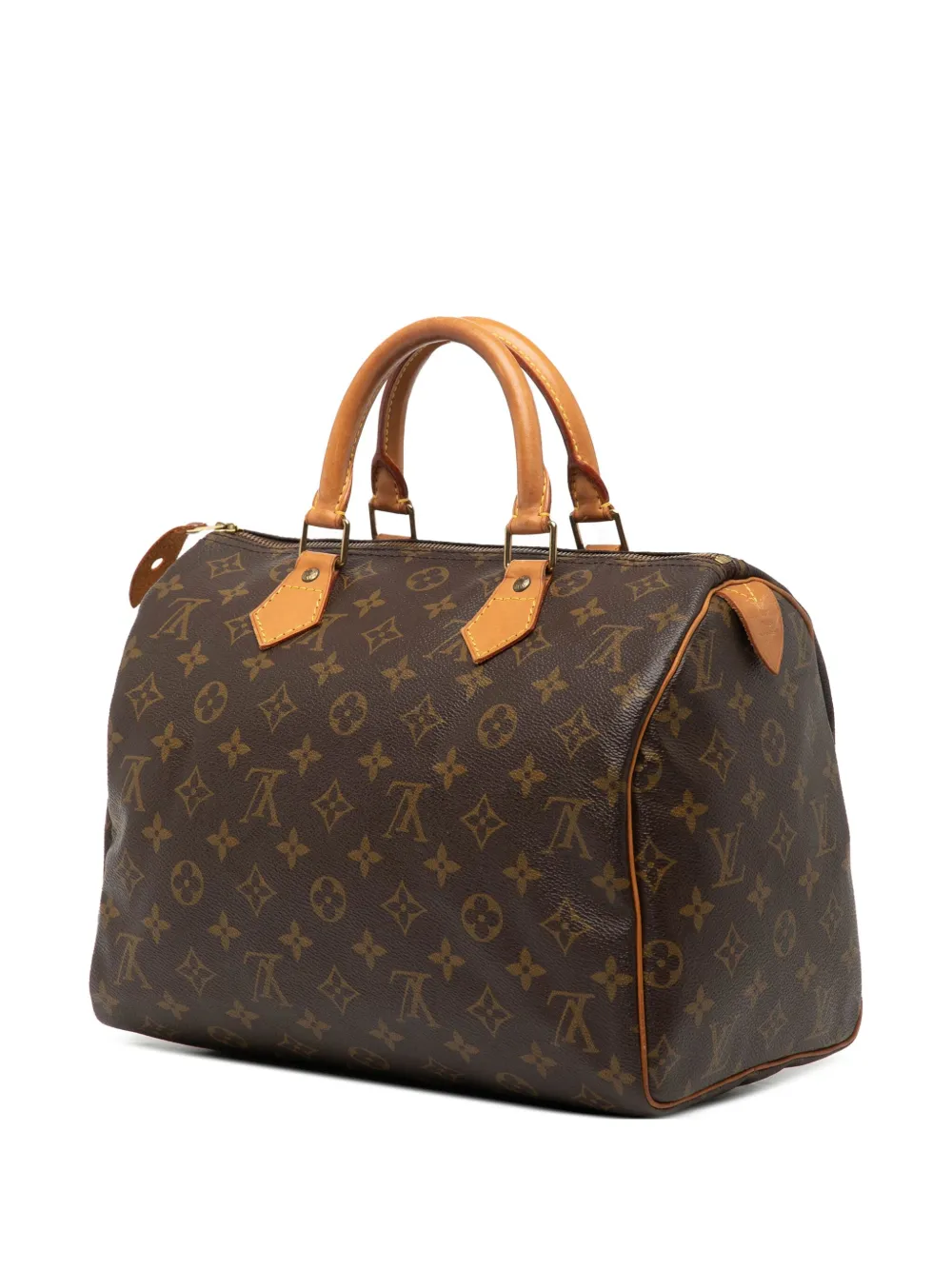 Pre-owned Louis Vuitton 1994 Monogram Speedy 30 Boston Bag In Brown