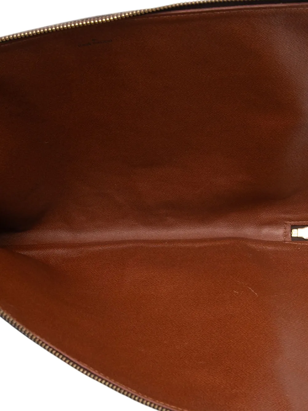 Pre-owned Louis Vuitton 1990 Monogram Poche Documents Portfolio Business Bag In Brown