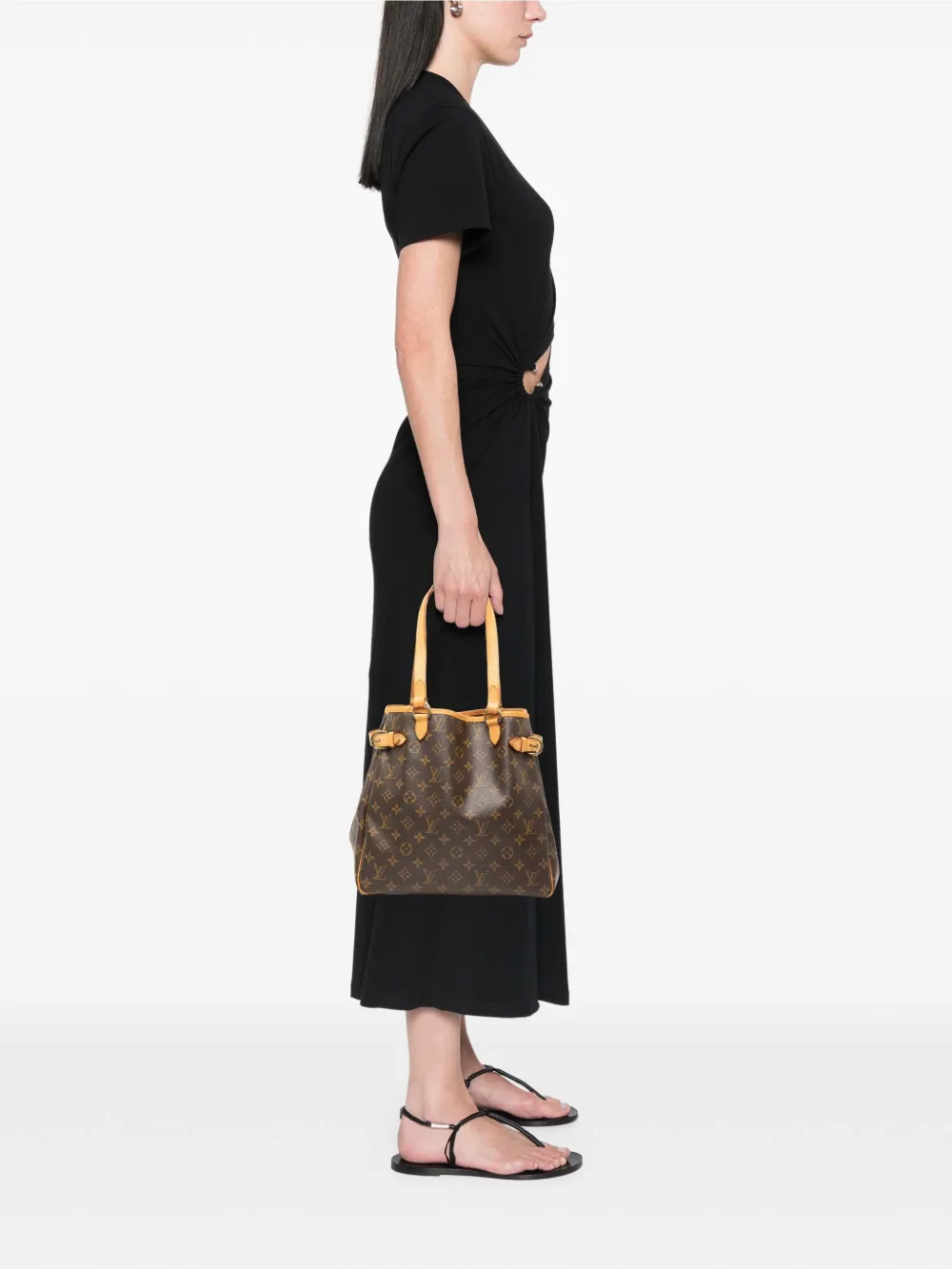 Pre-owned Louis Vuitton 2007 Monogram Batignolles Vertical Tote Bag In Brown