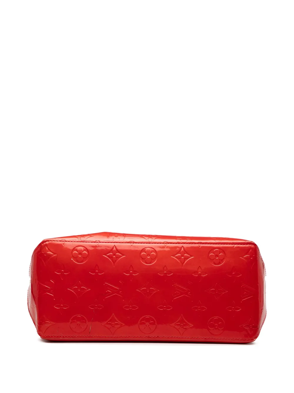 Pre-owned Louis Vuitton 2001 Monogram Vernis Reade Mm Tote Bag In Red