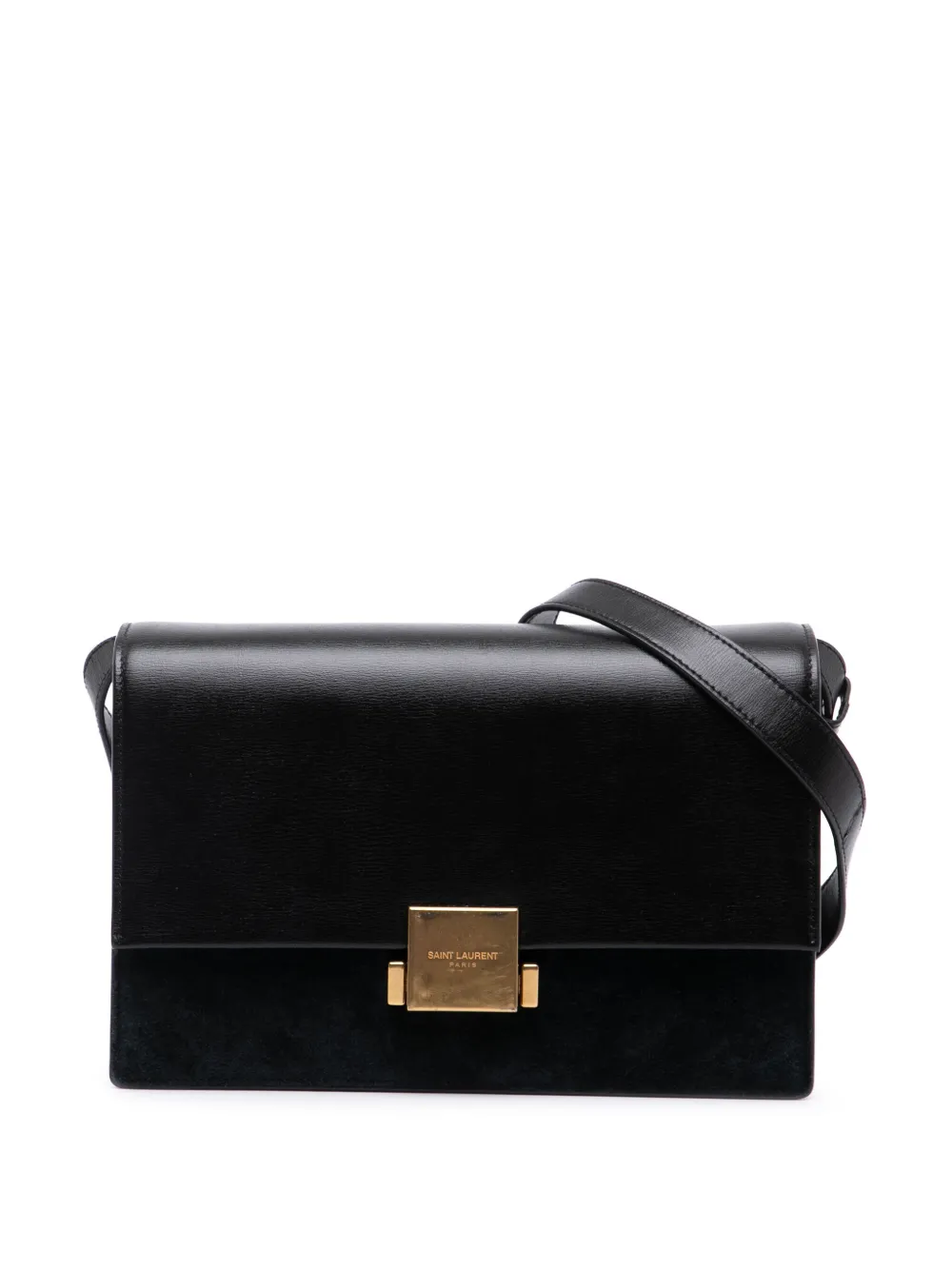 Pre-owned Saint Laurent 2017 Medium Calfskin And Suede Bellechasse Bag Crossbody Bag In Black