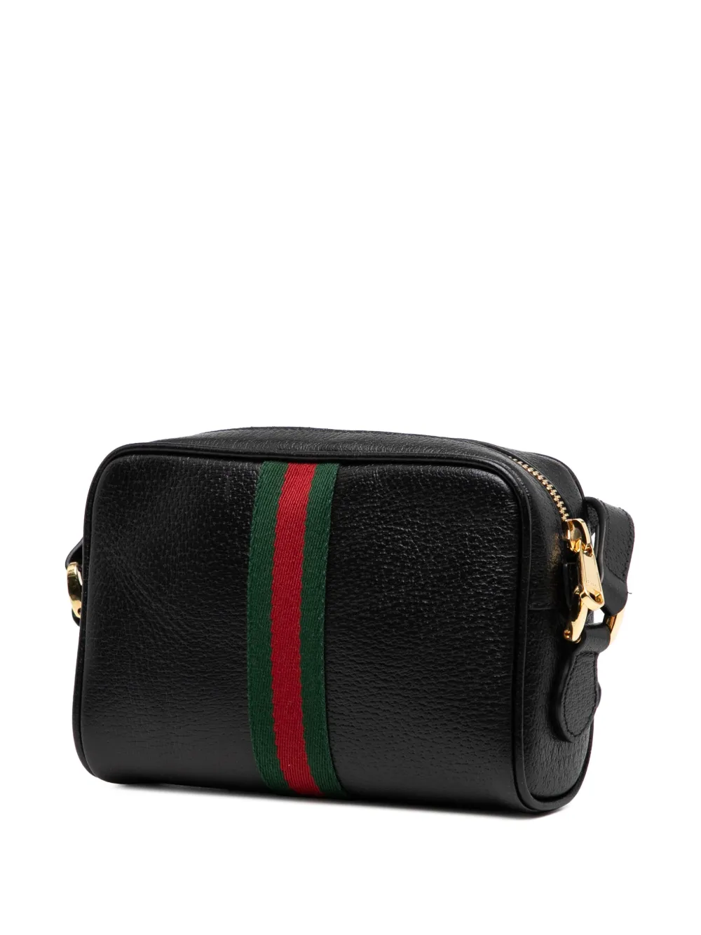 Pre-owned Gucci 2016-2025 Mini Leather Ophidia Crossbody Bag In Black