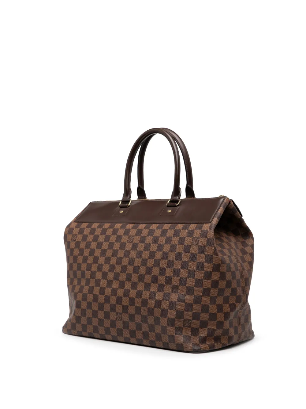 Pre-owned Louis Vuitton 2003 Damier Ebene Greenwich Pm Travel Bag In Brown