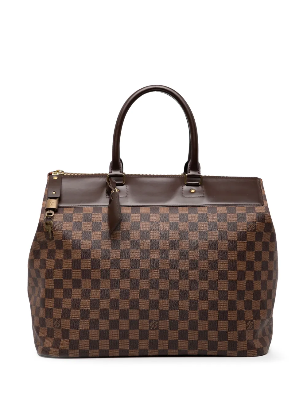 Pre-owned Louis Vuitton 2003 Damier Ebene Greenwich Pm Travel Bag In Brown