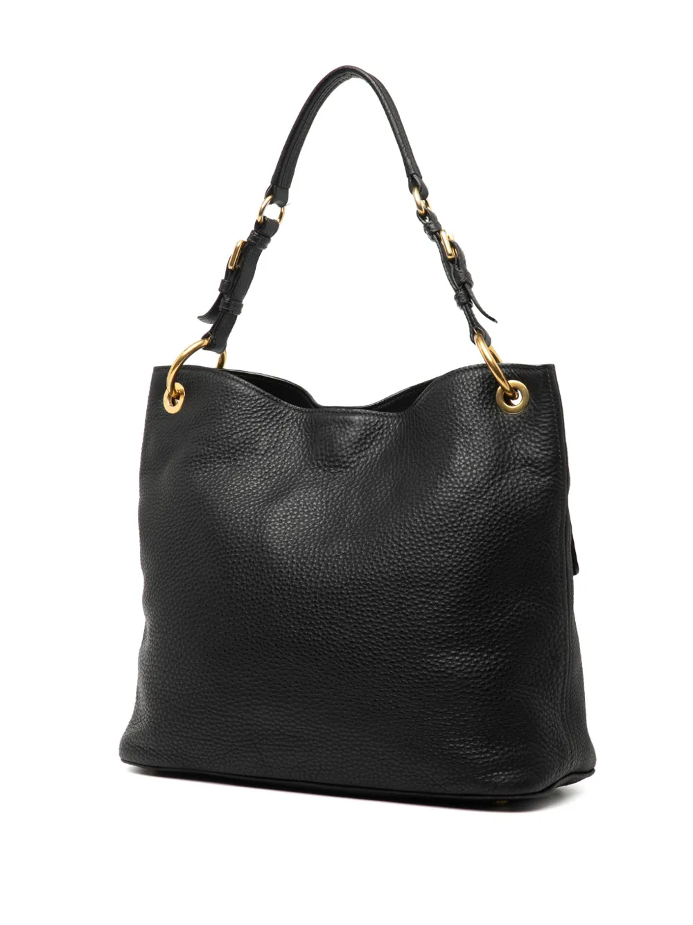 Pre-owned Prada 2010-2025 Vitello Daino Hobo Bag In Black