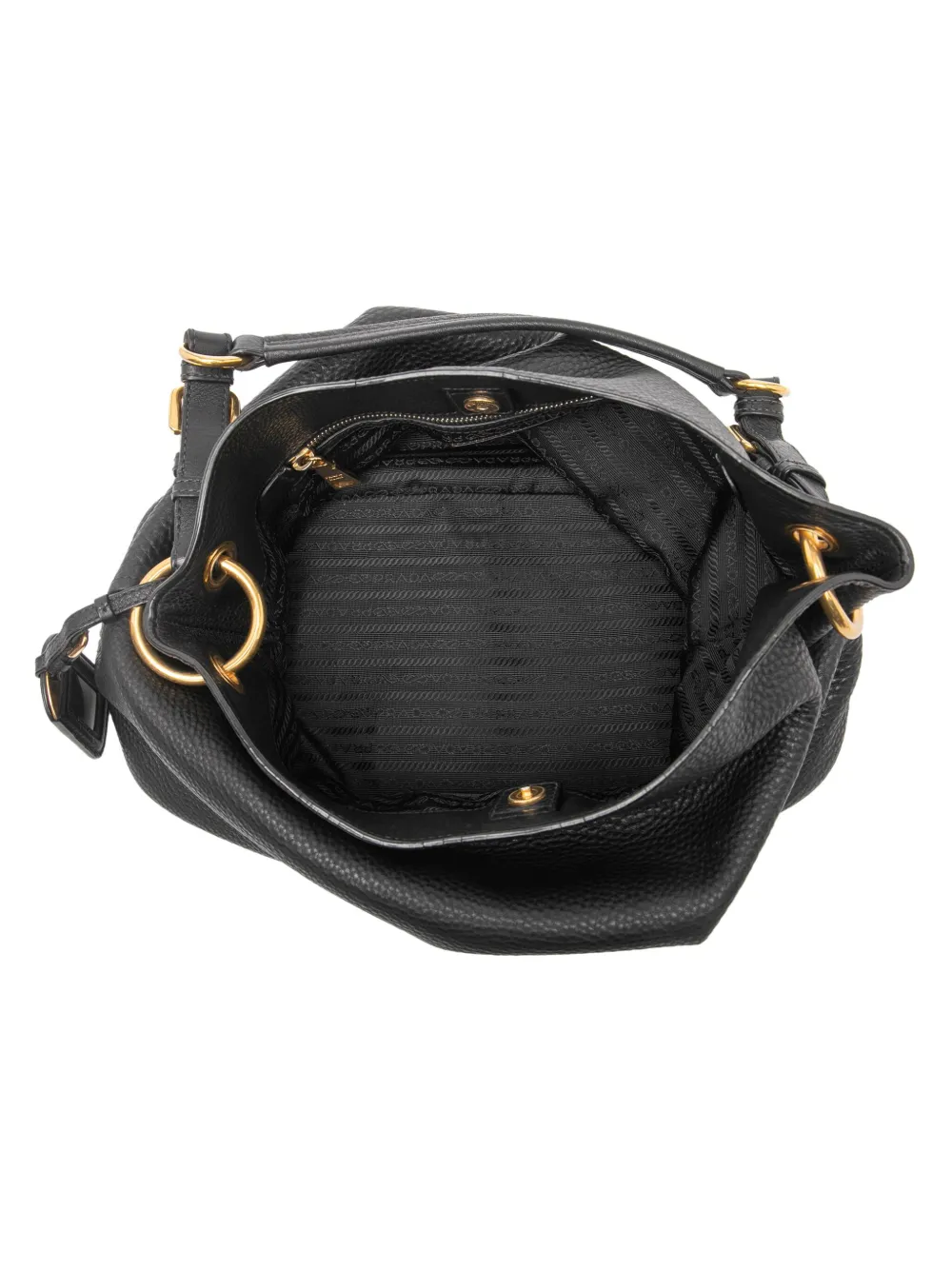 Pre-owned Prada 2010-2025 Vitello Daino Hobo Bag In Black