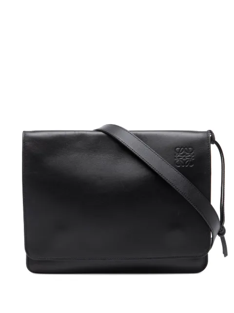 Loewe Pre-Owned 2019 Leather Anagram Gusset Flat Messenger Bag crossbody bag