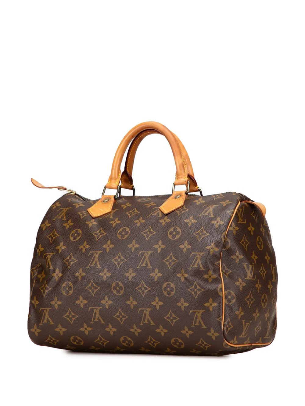 Pre-owned Louis Vuitton 1990 Monogram Speedy 30 Boston Bag In Brown