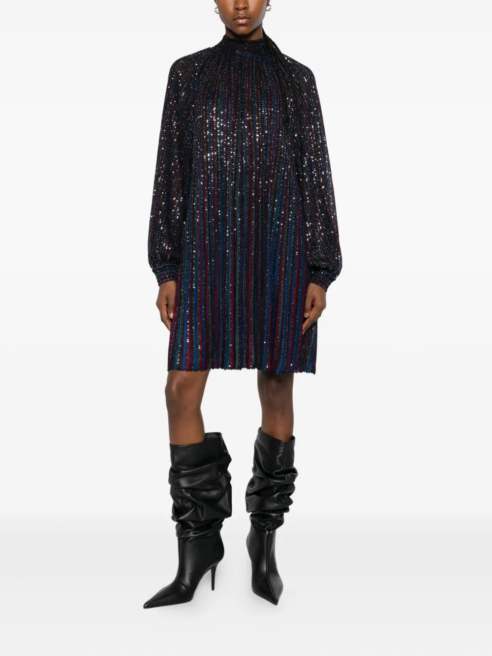 Missoni striped sequin-embellished dress - Blauw