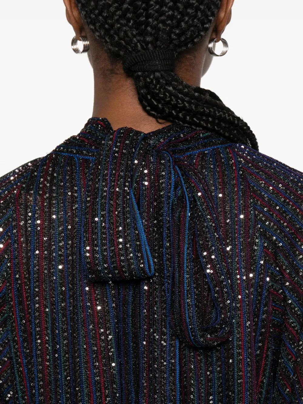 Missoni Gestreepte jurk verfraaid met pailletten Blauw