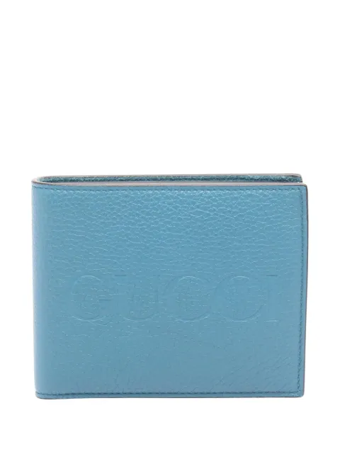 Gucci Pre-Owned 2000-2015 Grained Leather Logo Bifold Compact Wallet small wallets