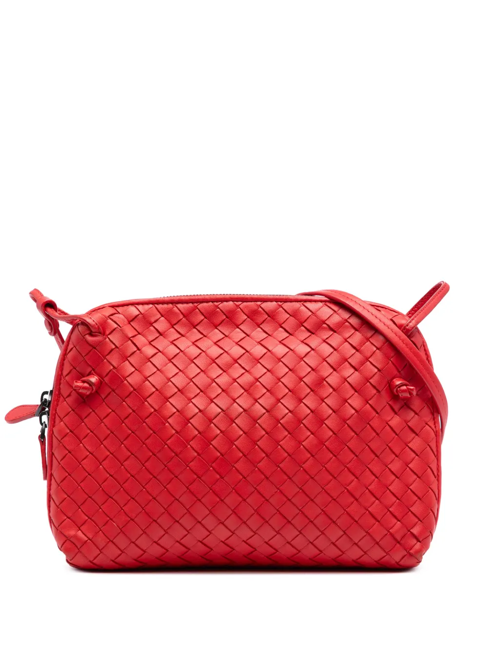 Bottega Veneta Pre-Owned Borsa a tracolla con design Intrecciato Nodini in nappa 2012-2025 - Rosso