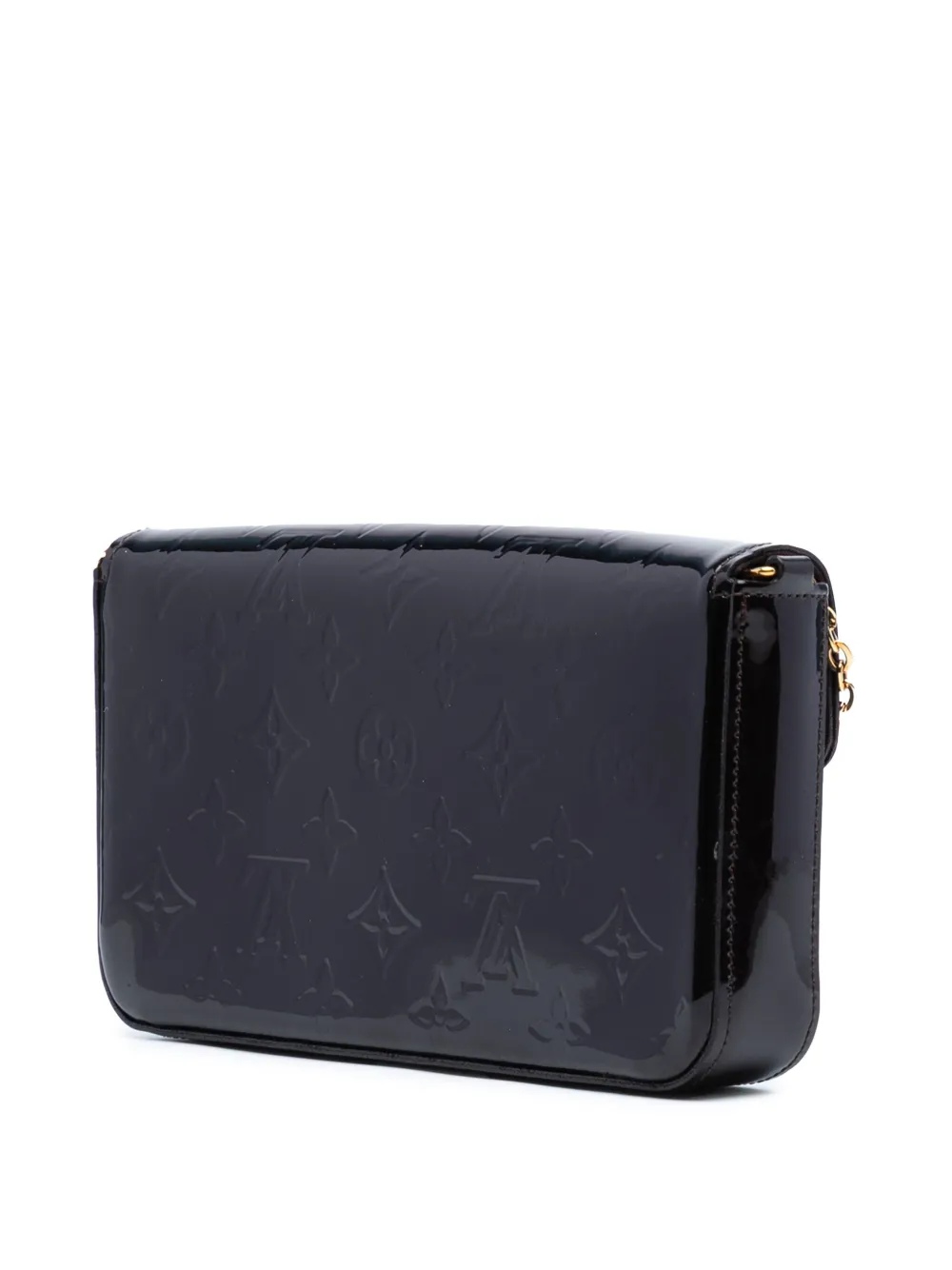 Pre-owned Louis Vuitton 2017 Monogram Vernis Pochette Felicie Crossbody Bag In Purple