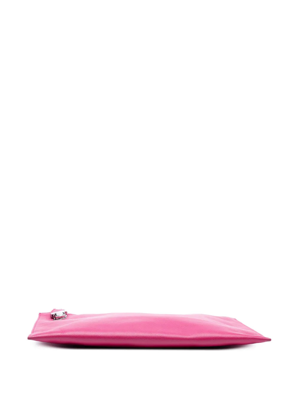 Pre-owned Prada 2000-2025 Saffiano Lux Zip Clutch Bag In Pink
