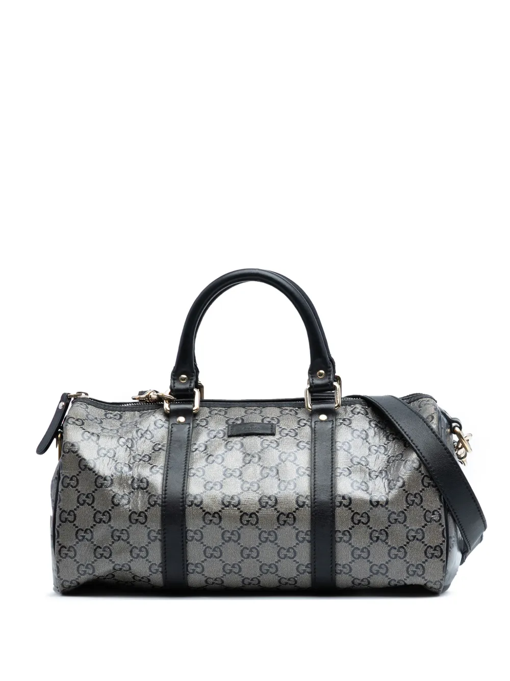 Pre-owned Gucci 2016-2025 Gg Crystal Joy Boston Bag Satchel In Gray