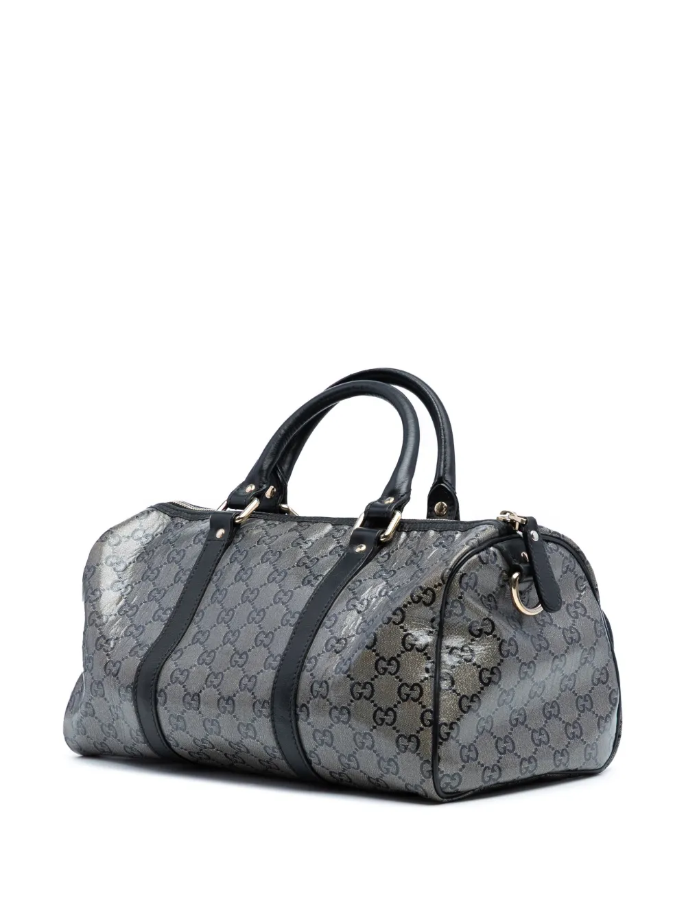 Pre-owned Gucci 2016-2025 Gg Crystal Joy Boston Bag Satchel In Gray