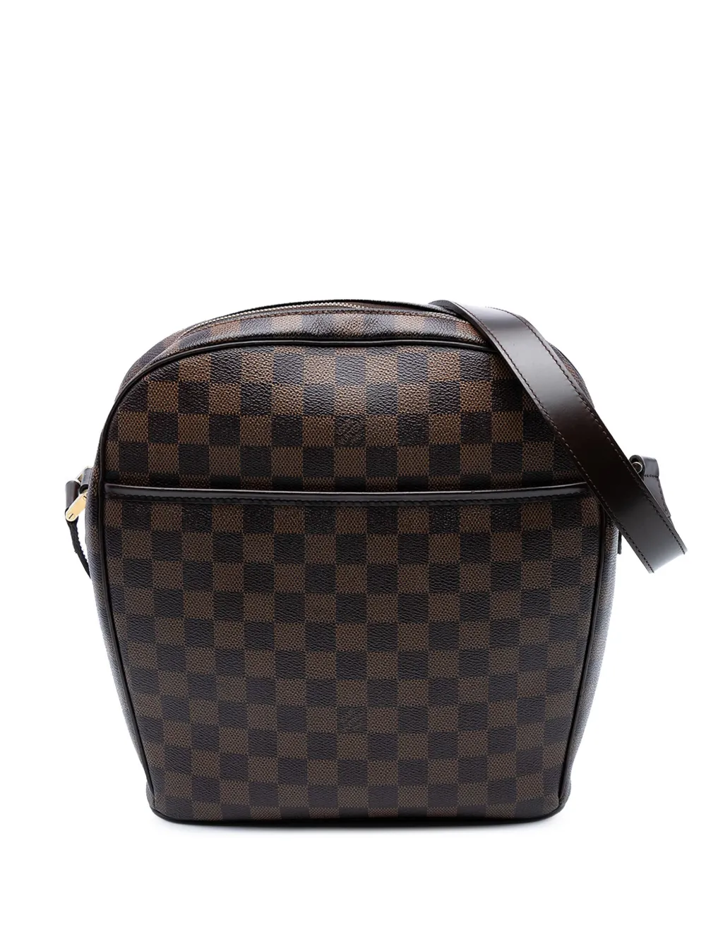Pre-owned Louis Vuitton 2002 Damier Ebene Ipanema Gm Shoulder Bag In Brown