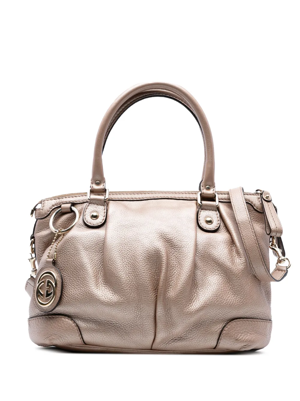 Pre-owned Gucci 2016-2025 Calfskin Sukey Satchel In Pink