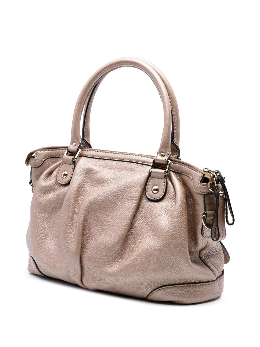 Pre-owned Gucci 2016-2025 Calfskin Sukey Satchel In Pink